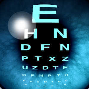 Eye exam at optometrist