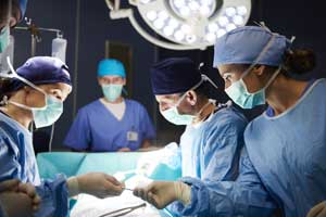 Plastic surgery team in operating room